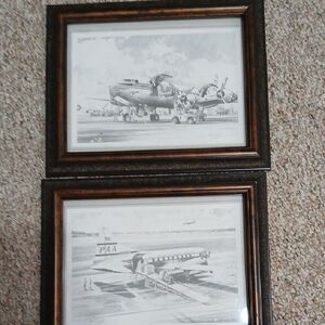 Vintage Aviation Framed Art Set
